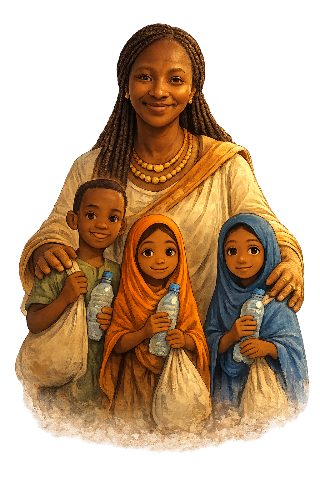 Illustration of Nabou with children